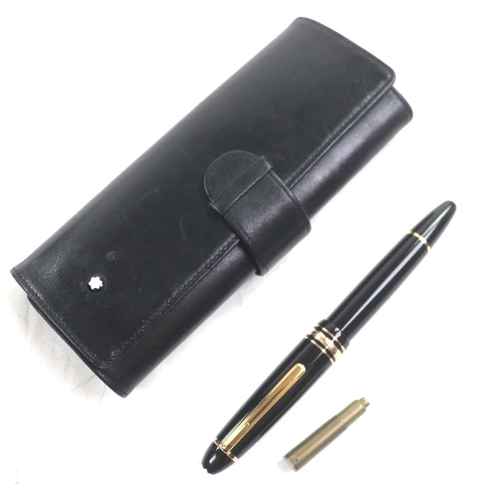 Very Good MONTBLANC fountain pen Meisterstück 147 Traveler Black gold 14K mens