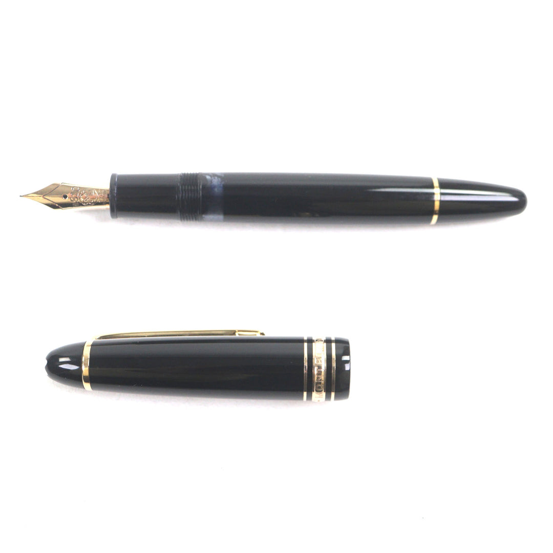 Very Good MONTBLANC fountain pen Meisterstück 147 Traveler Black gold 14K mens