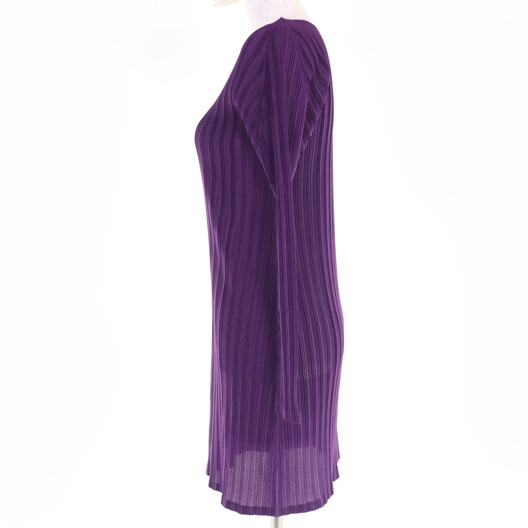 PLEATS PLEASE ワンピース 長袖 パープル レディース 3 PP53-FT362