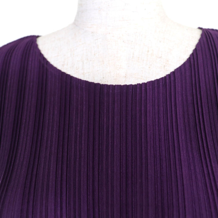 PLEATS PLEASE ワンピース 長袖 パープル レディース 3 PP53-FT362