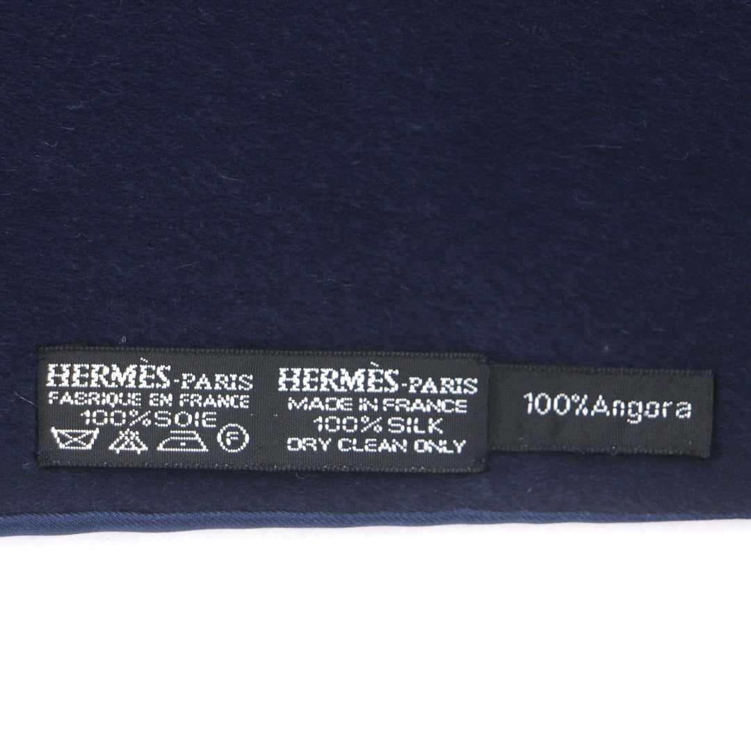 素晴らしいHERMESスカーフネイビーグリーンシルクメンズ
