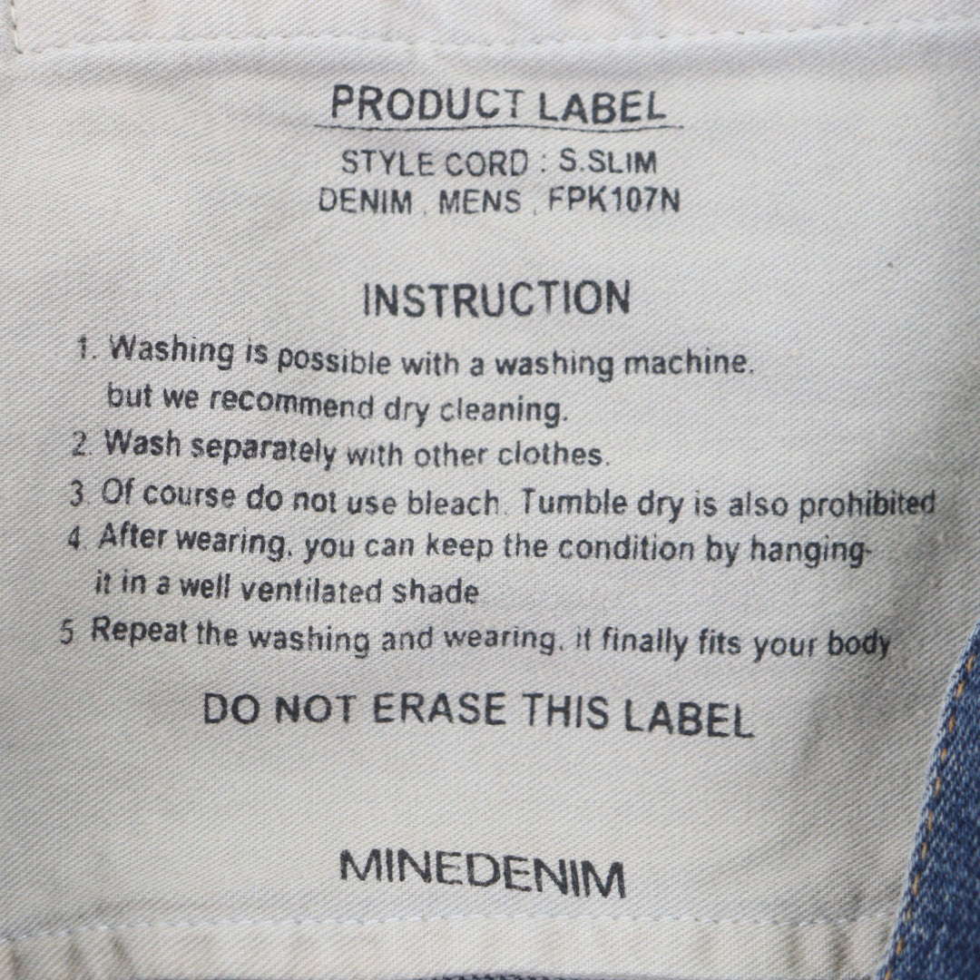 Discounted Excellent MINEDENIM Denim pants blue cotton mens 10 FPK107N