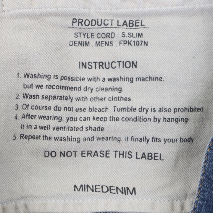 Discounted Excellent MINEDENIM Denim pants blue cotton mens 10 FPK107N