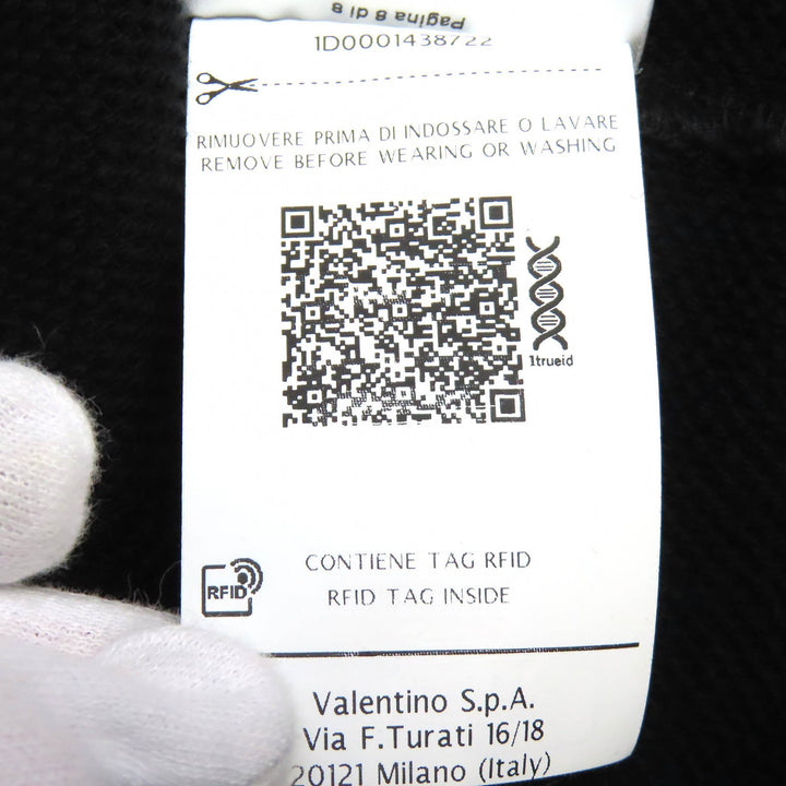 Discounted Great VALENTINO hoodie VLTN logo zip up black cotton mens S TV3MF10W63B