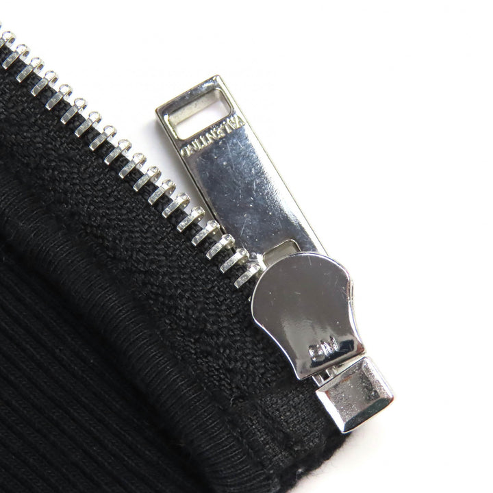 Discounted Great VALENTINO hoodie VLTN logo zip up black cotton mens S TV3MF10W63B