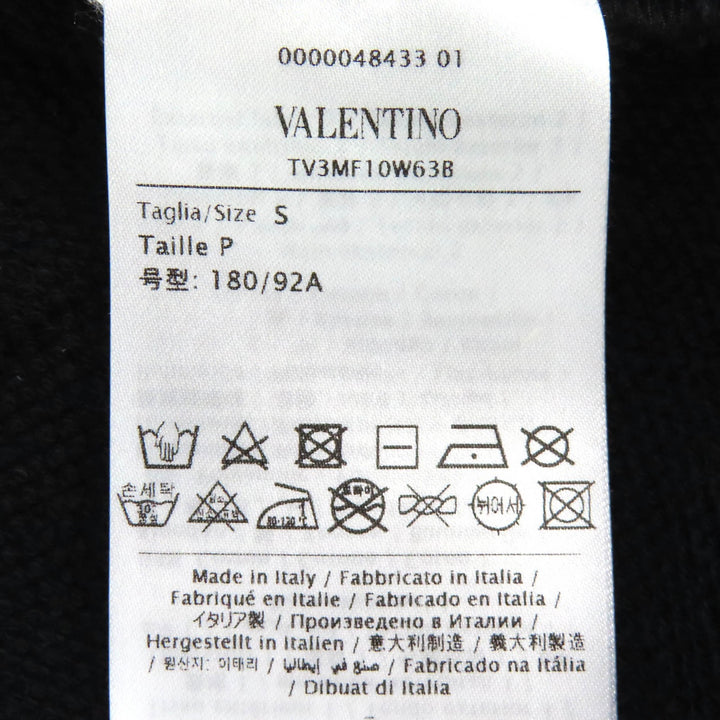 Discounted Great VALENTINO hoodie VLTN logo zip up black cotton mens S TV3MF10W63B