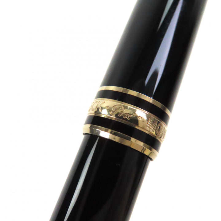 非常に良い モンブラン 万年筆 マイスターシュテュック クラシック ホワイトスター ブラックゴールド 14K