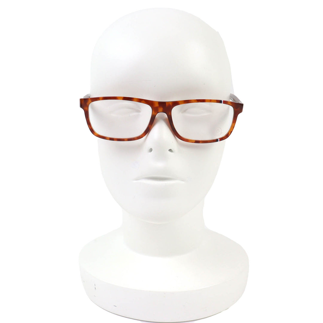 Pristine MONCLER Glasses Tortoiseshell pattern tricolor accent Brown ML5063 053
