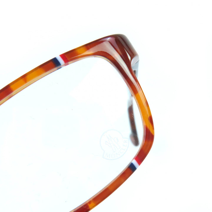 Pristine MONCLER Glasses Tortoiseshell pattern tricolor accent Brown ML5063 053