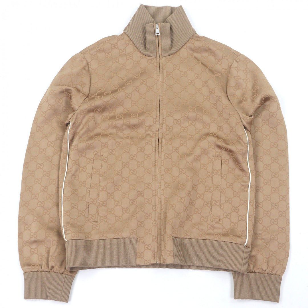 Excellent GUCCI Blouson GG jacquard zip jacket GG logo track jacket beige