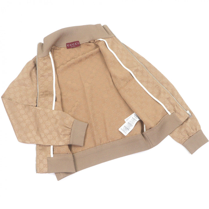 Excellent GUCCI Blouson GG jacquard zip jacket GG logo track jacket beige
