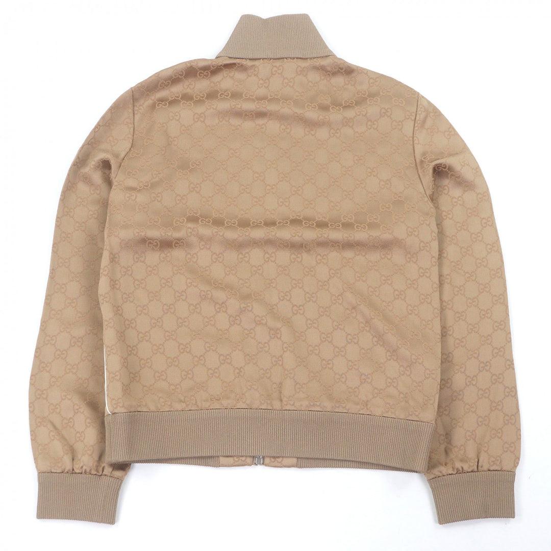 Excellent GUCCI Blouson GG jacquard zip jacket GG logo track jacket beige