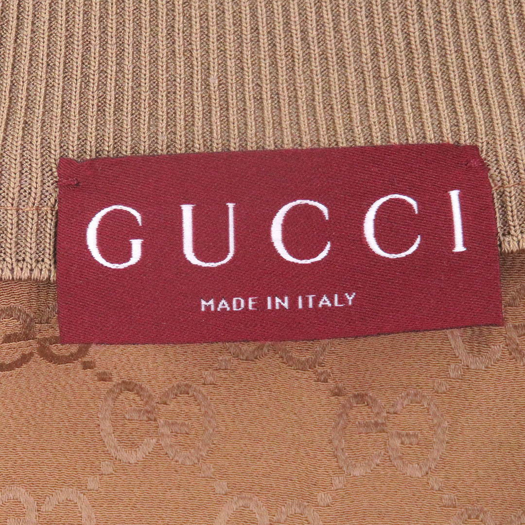 Excellent GUCCI Blouson GG jacquard zip jacket GG logo track jacket beige