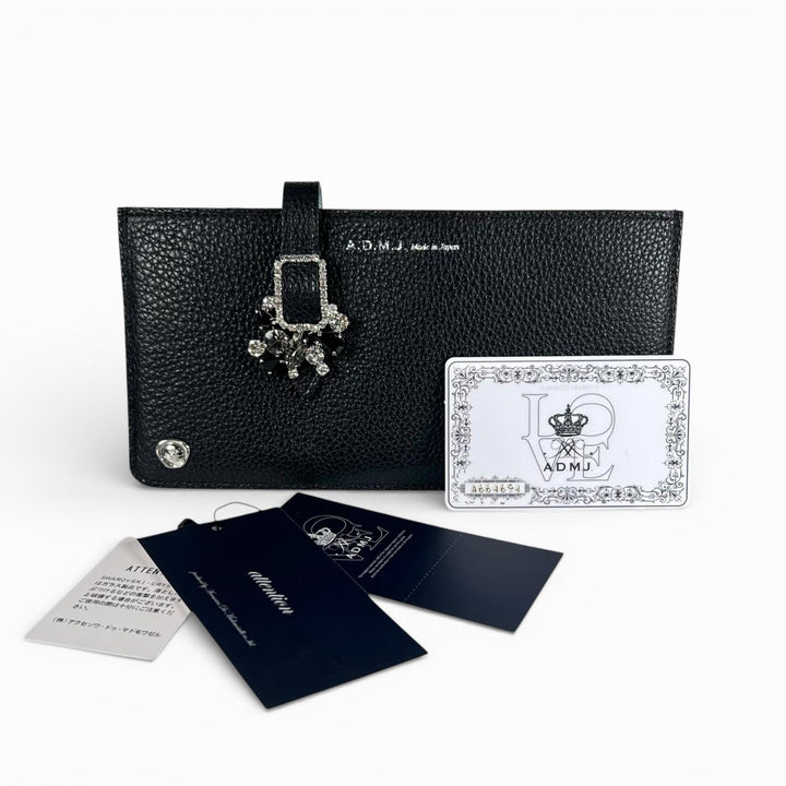 Excellent ADMJアクセソワ Purse Bijoux Black Silver leather Women