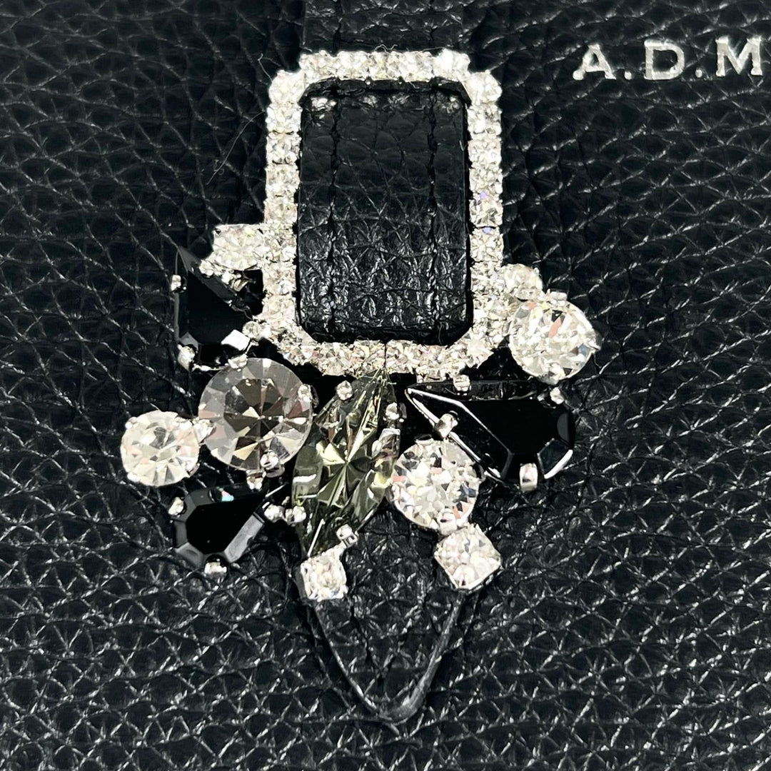 Excellent ADMJアクセソワ Purse Bijoux Black Silver leather Women
