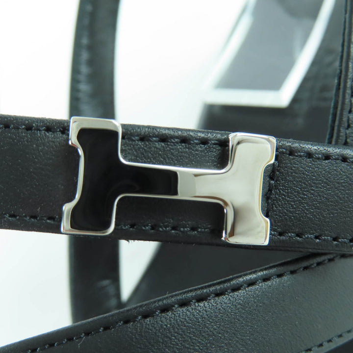 HERMES サンダル アルモニ Hロゴ アンクルストラップ レザー フラットシューズ 38 232080Z 美品
