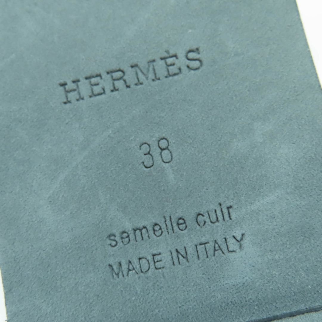Excellent HERMES Sandals Armoni H logo ankle strap leather flats 38 232080Z