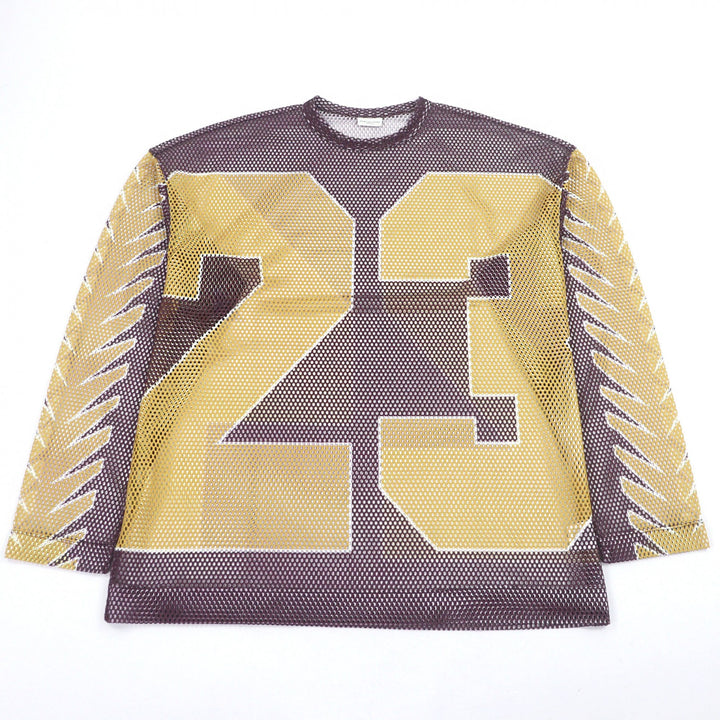 Discounted Excellent DRIES VAN NOTEN numbering tops oversized mesh tee Collection model M