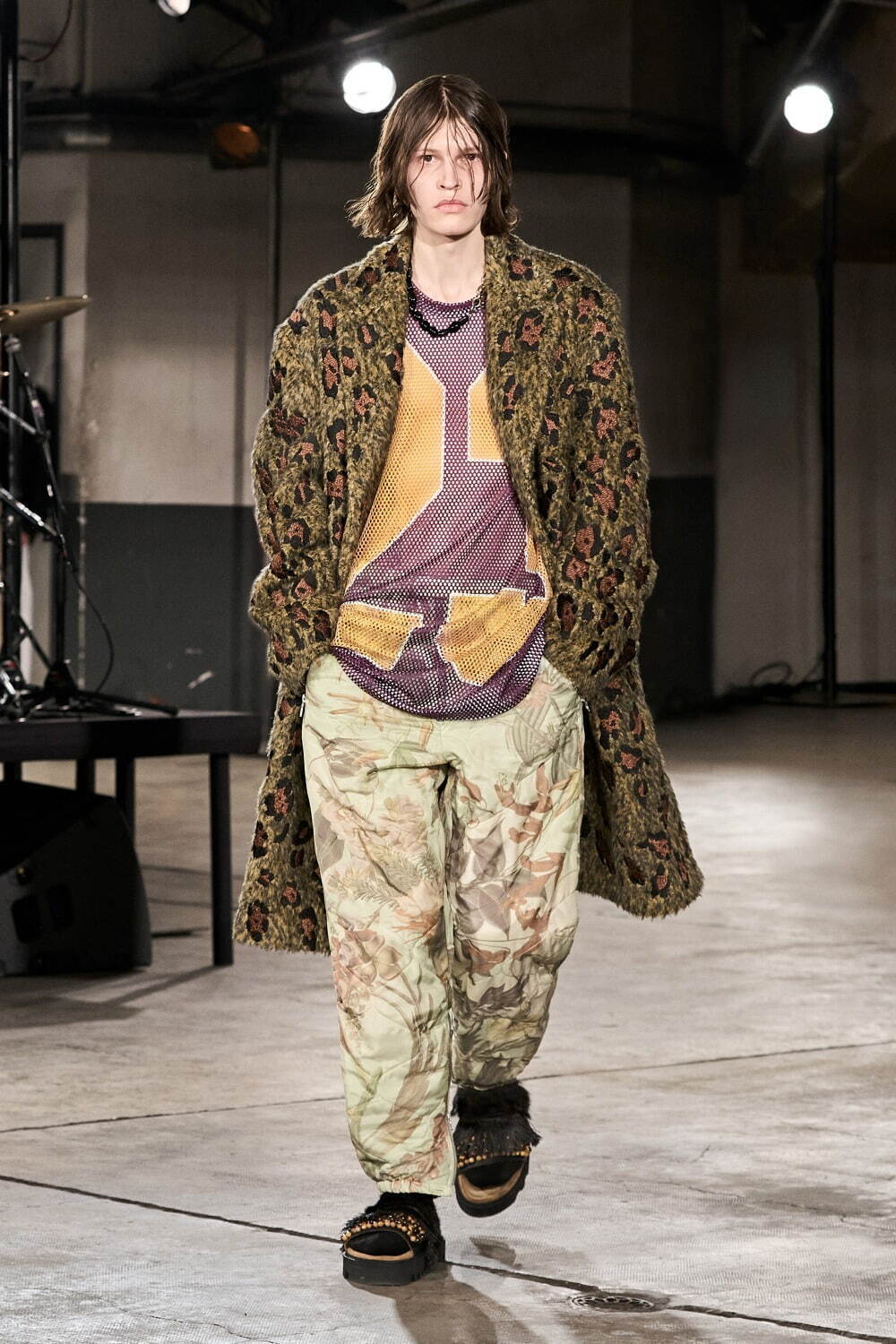 Discounted Excellent DRIES VAN NOTEN numbering tops oversized mesh tee Collection model M