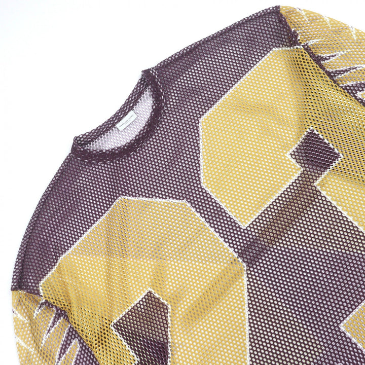 Discounted Excellent DRIES VAN NOTEN numbering tops oversized mesh tee Collection model M