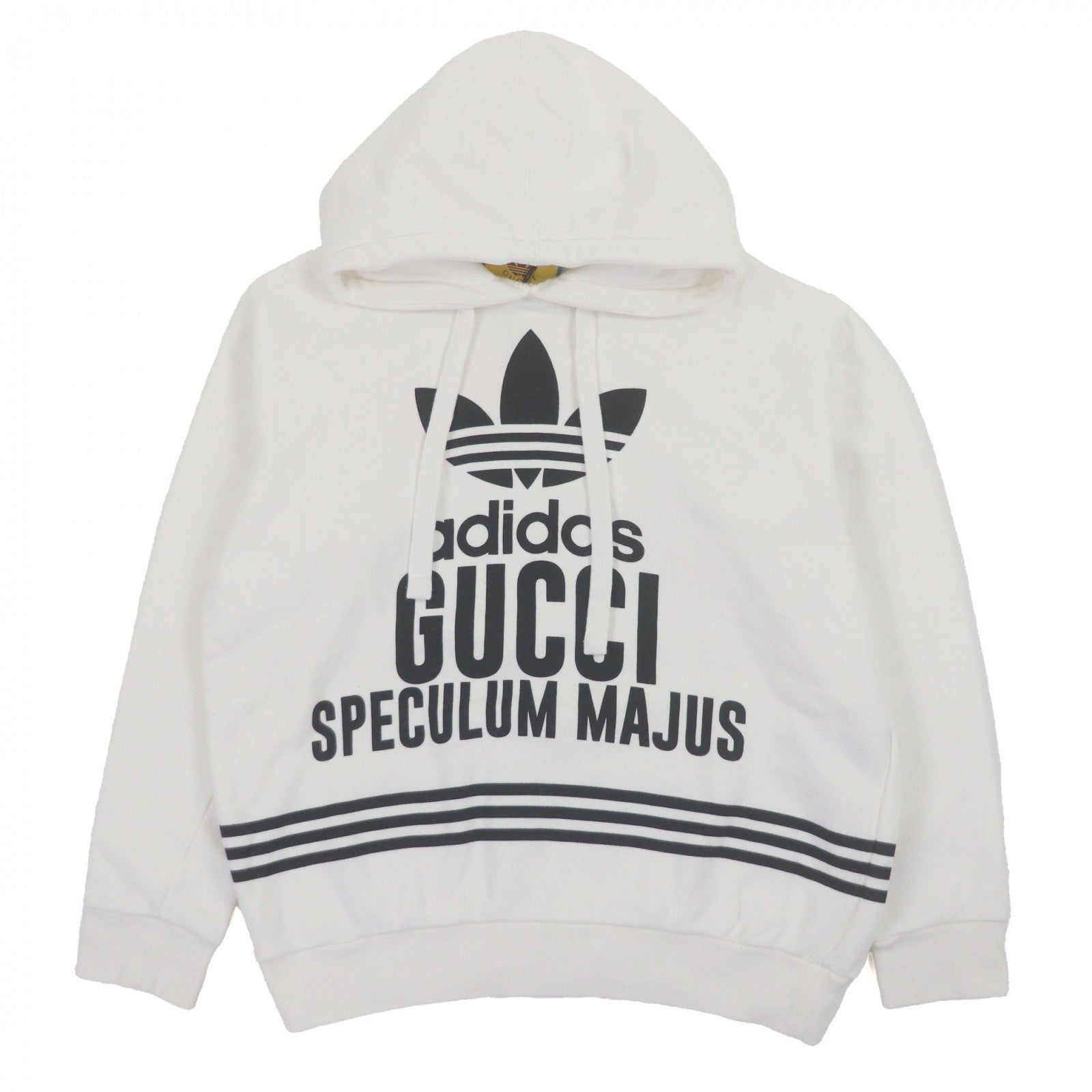 Pristine GUCCI×adidas hoodie Logo print pullover white cotton mens
