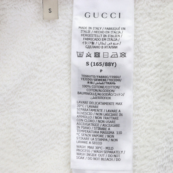 Pristine GUCCI×adidas hoodie Logo print pullover white cotton mens S 717427