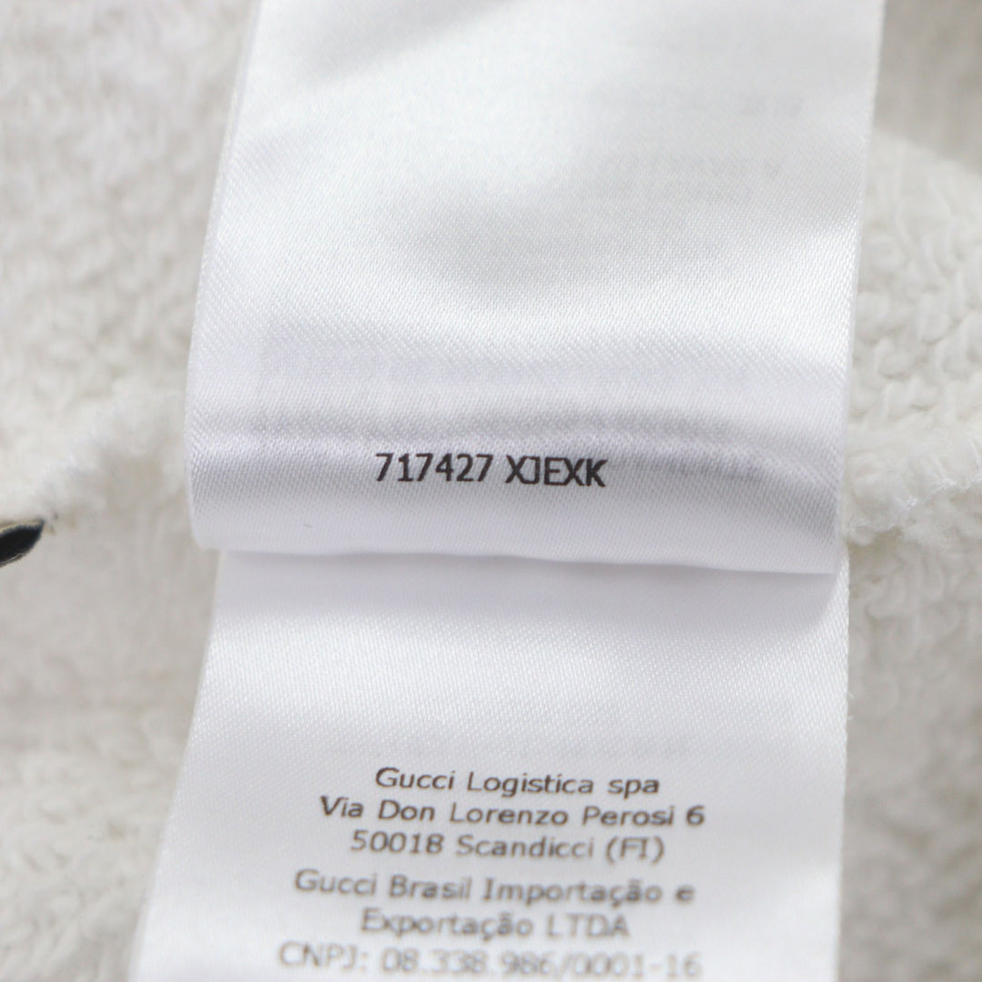 Pristine GUCCI×adidas hoodie Logo print pullover white cotton mens S 717427