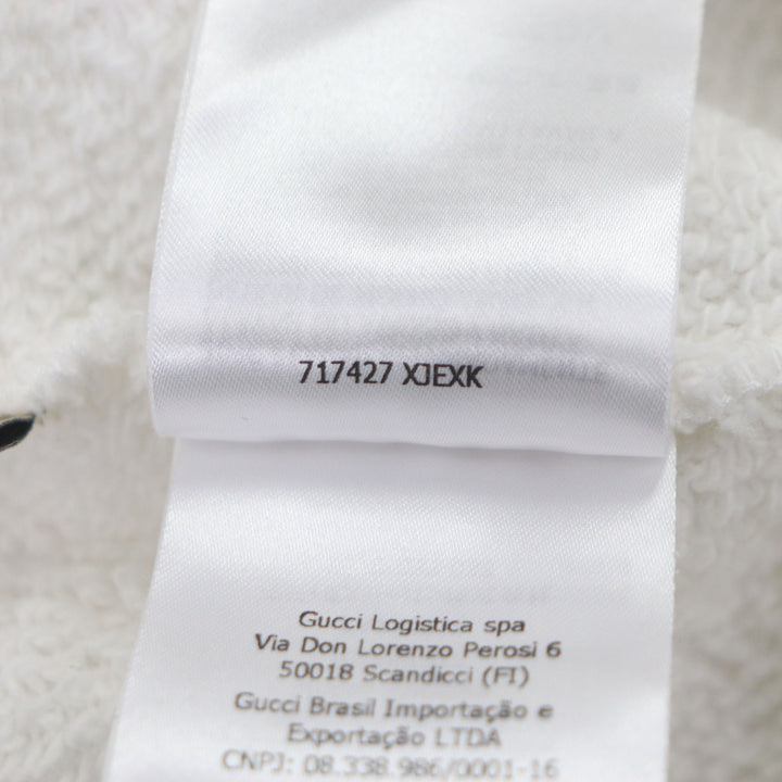 Pristine GUCCI×adidas hoodie Logo print pullover white cotton mens S 717427