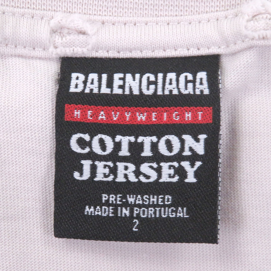 Excellent BALENCIAGA Short sleeve T-shirt Inside-out distressed finish Ivory