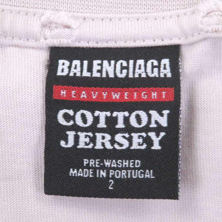 Excellent BALENCIAGA Short sleeve T-shirt Inside-out distressed finish Ivory