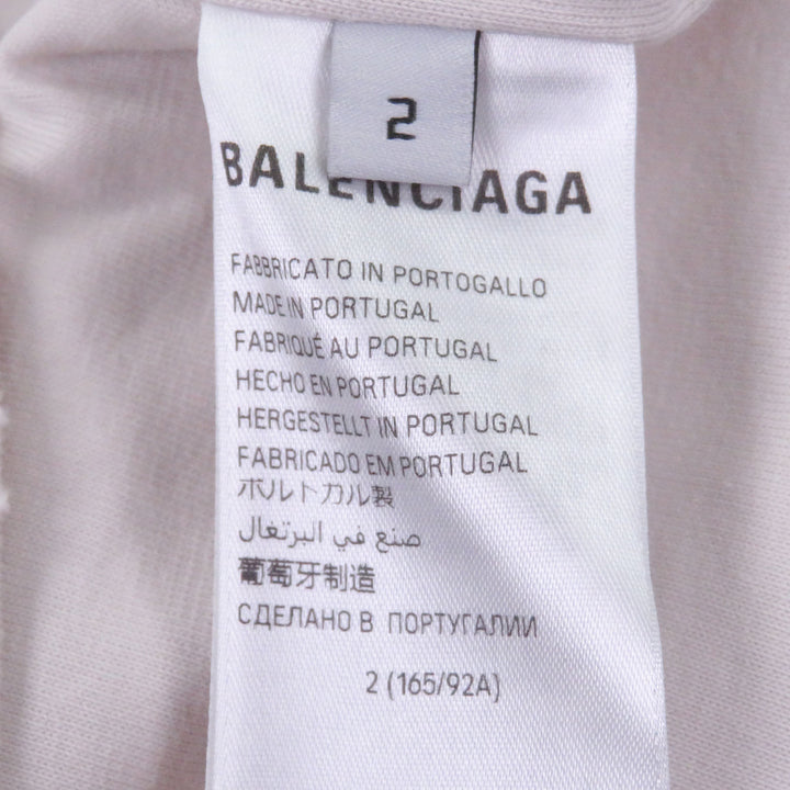 Excellent BALENCIAGA Short sleeve T-shirt Inside-out distressed finish Ivory