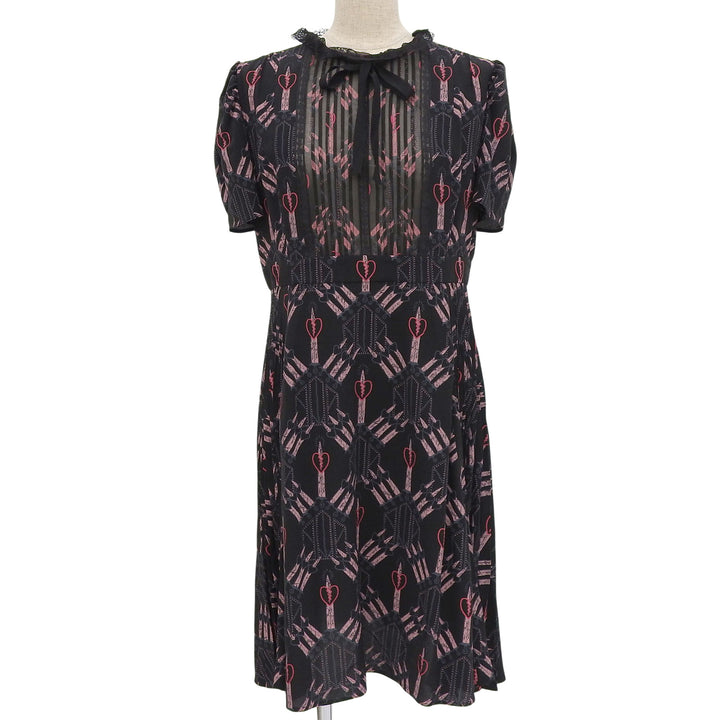 Excellent Valentino one piece black silk Women 42