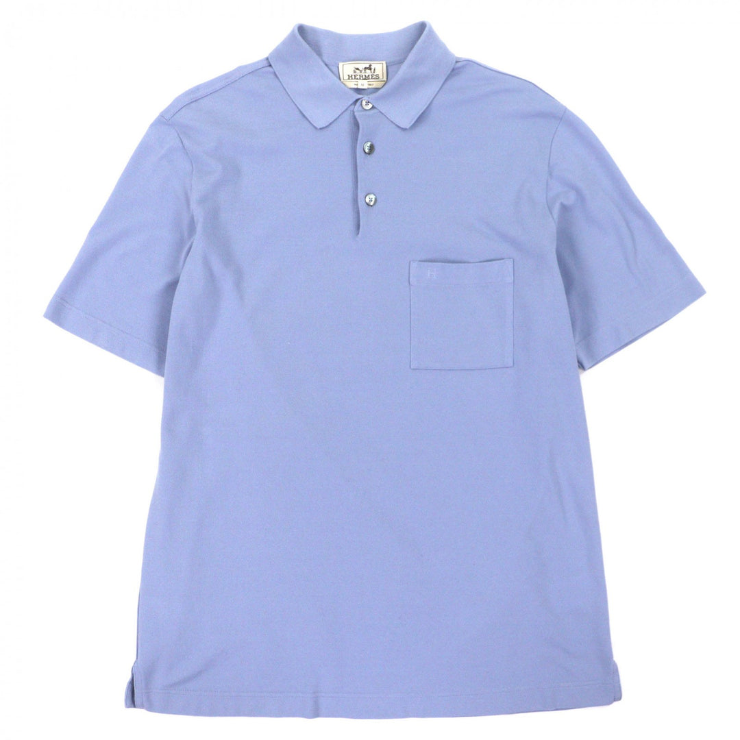 Great HERMES Short sleeve polo shirt purple cotton mens M