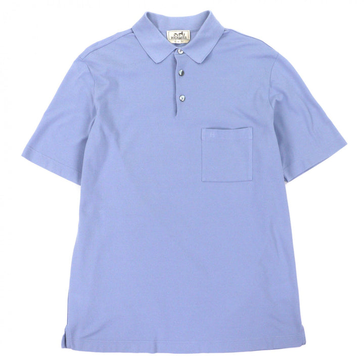 Great HERMES Short sleeve polo shirt purple cotton mens M