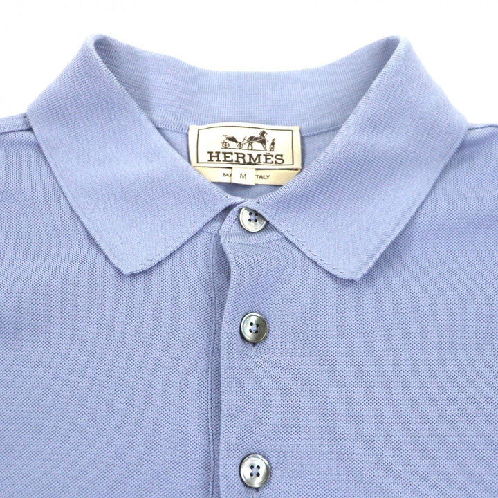 Great HERMES Short sleeve polo shirt purple cotton mens M
