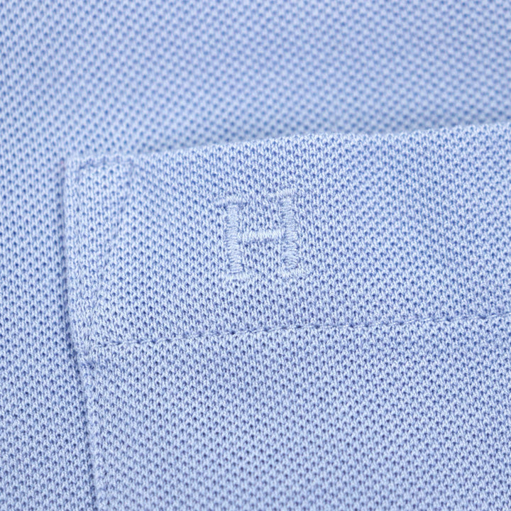 Great HERMES Short sleeve polo shirt purple cotton mens M