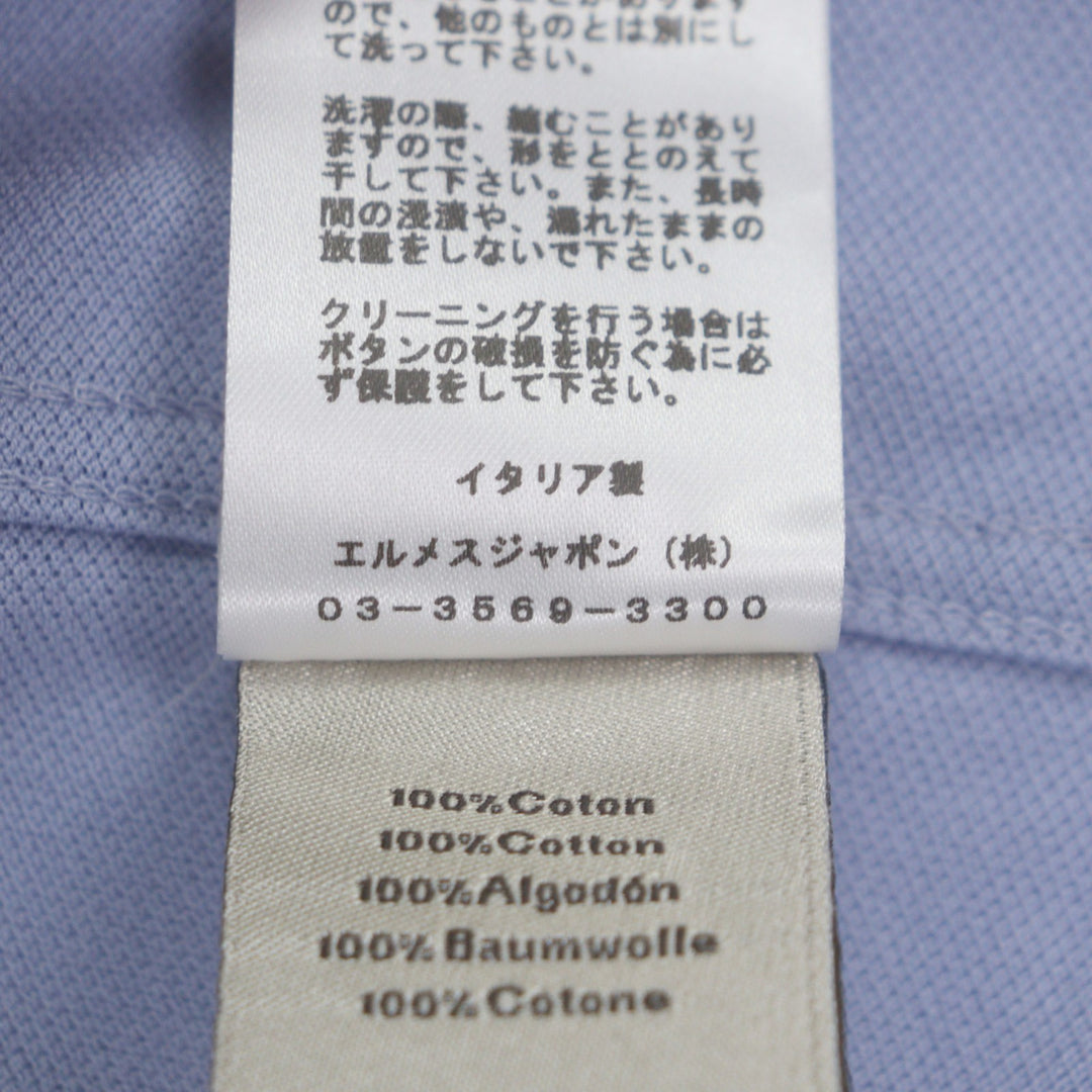 Great HERMES Short sleeve polo shirt purple cotton mens M