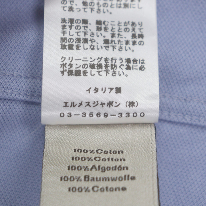 Great HERMES Short sleeve polo shirt purple cotton mens M