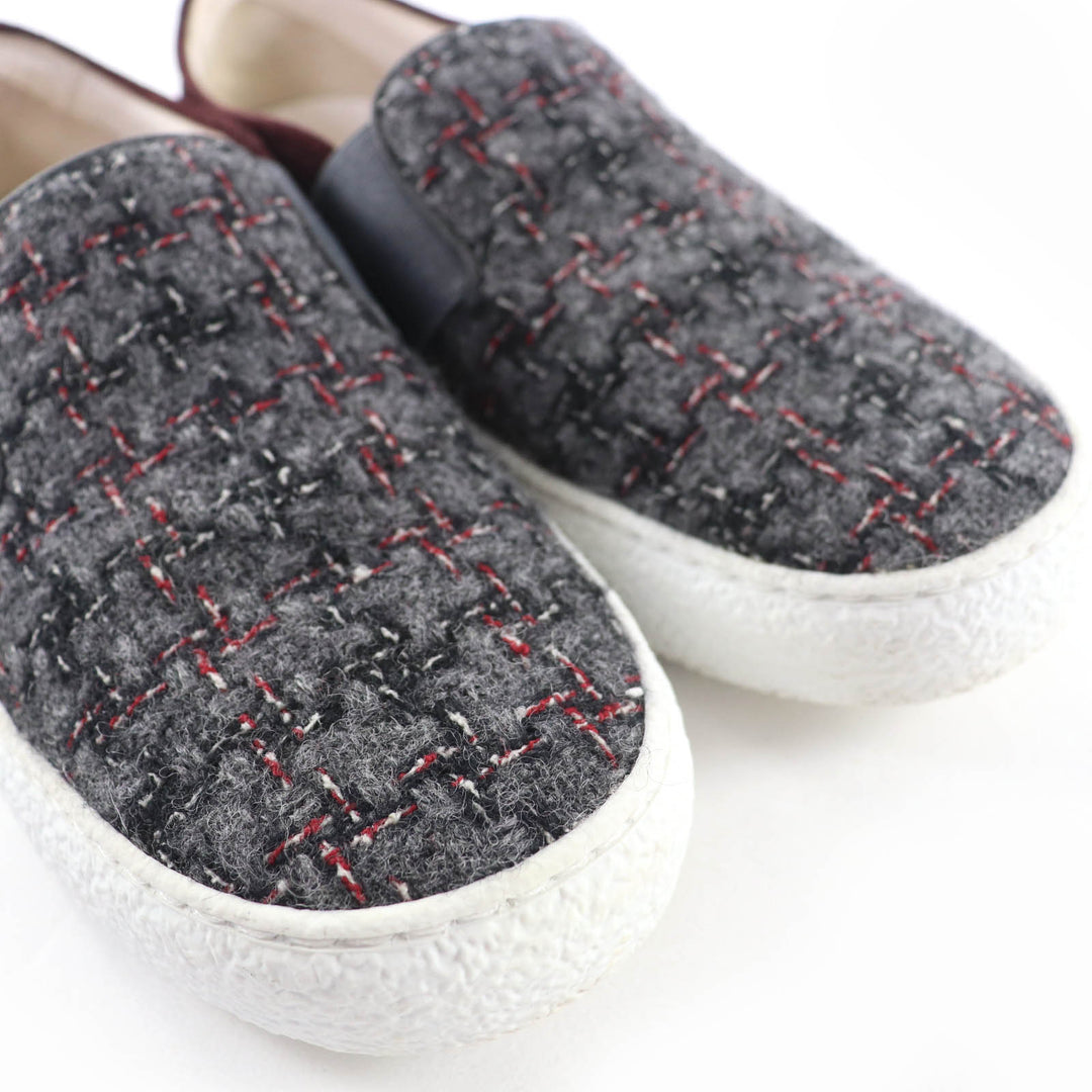 素晴らしい CHANEL スリッポン COCO マーク ツイード＆スエード レザー スニーカー 36 16B G31713
