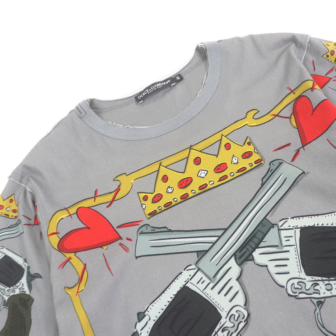 Excellent DOLCE&GABBANA Short sleeve T-shirt Black tag print design