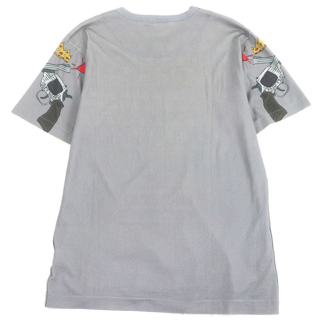 素晴らしいDOLCE&amp;GABBANA半袖Tシャツ黒タグプリントデザイン