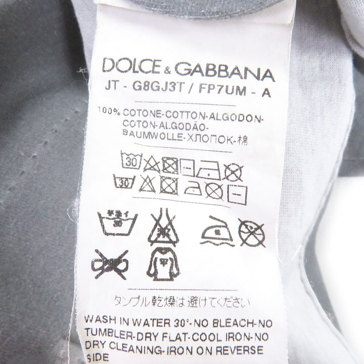 素晴らしいDOLCE&amp;GABBANA半袖Tシャツ黒タグプリントデザイン