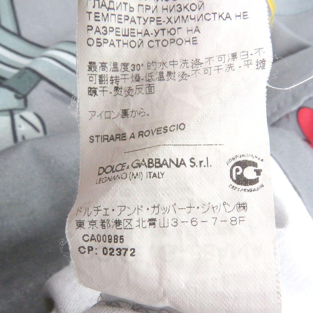 素晴らしいDOLCE&amp;GABBANA半袖Tシャツ黒タグプリントデザイン