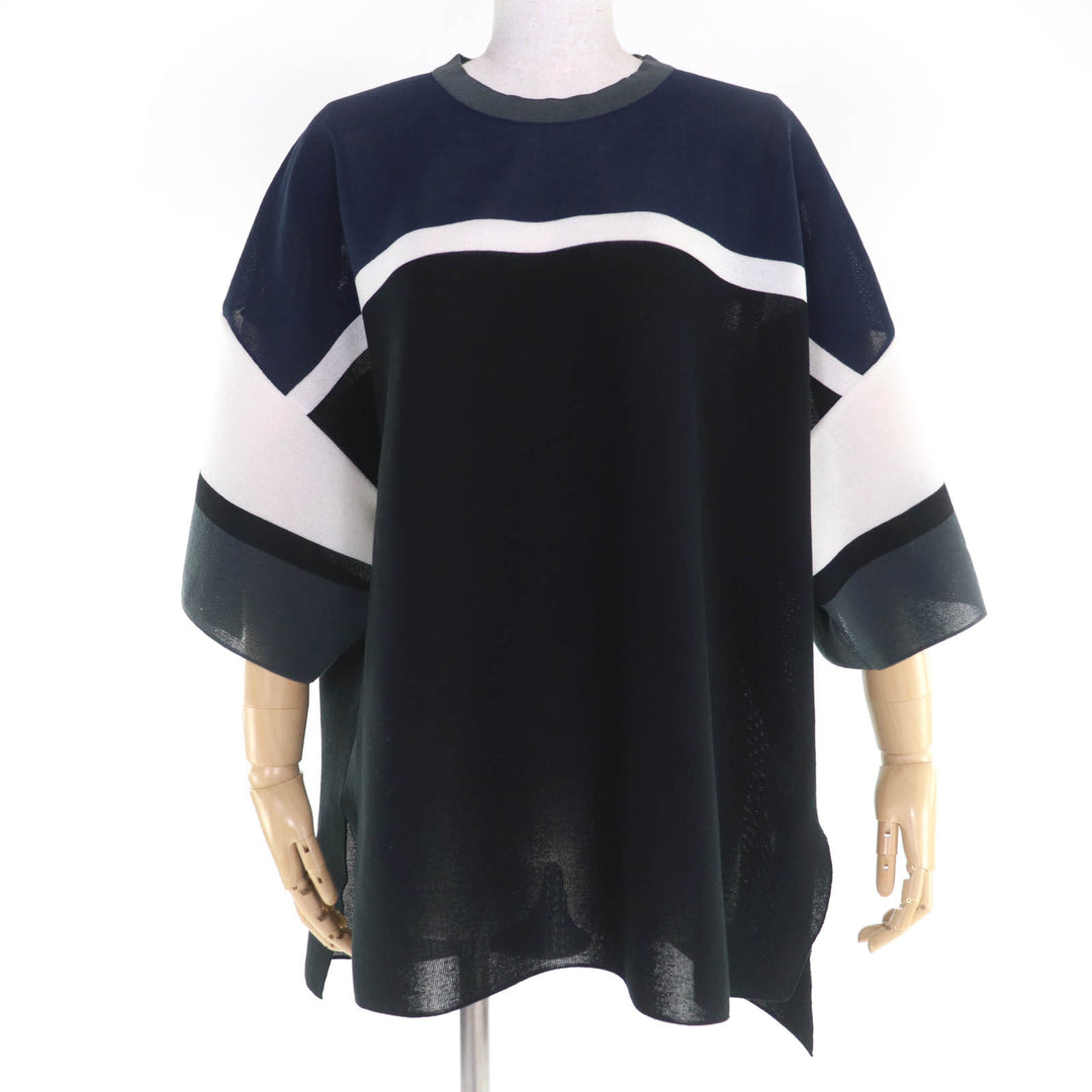 Excellent CFCL Short sleeve knit TC GARTER SHORT SLEEVE TEE SHIRT black Women F