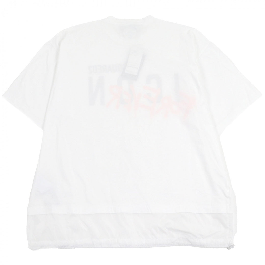 新品 DSQUARED2 半袖Tシャツ ロゴプリント ホワイト コットン メンズ L S79GC0041