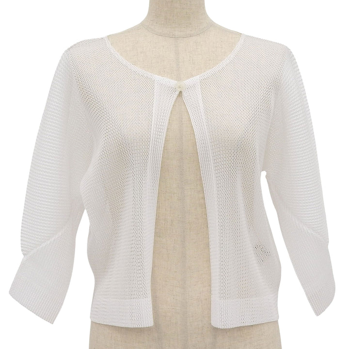 Excellent PLEATS PLEASE cardigan mesh white polyester Women 3 PP51-F0253