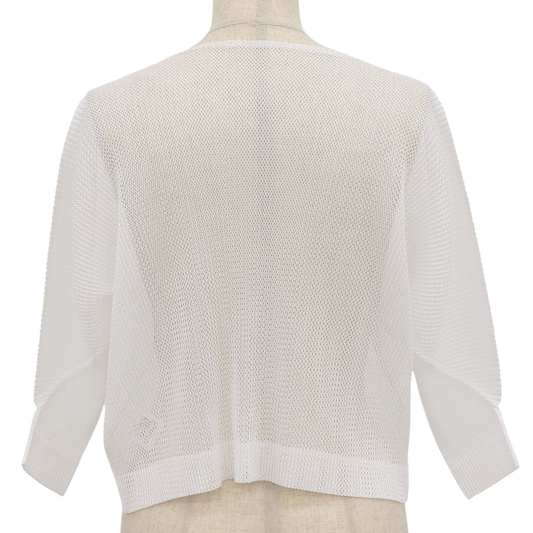Excellent PLEATS PLEASE cardigan mesh white polyester Women 3 PP51-F0253