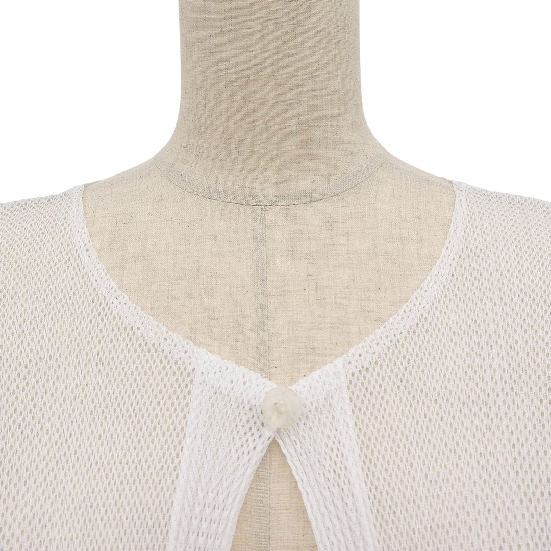 Excellent PLEATS PLEASE cardigan mesh white polyester Women 3 PP51-F0253