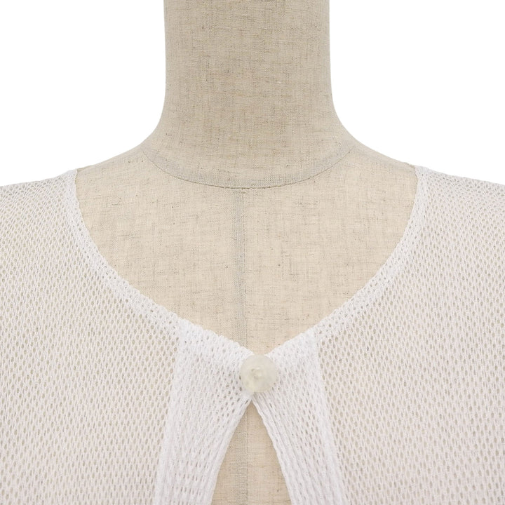 Excellent PLEATS PLEASE cardigan mesh white polyester Women 3 PP51-F0253