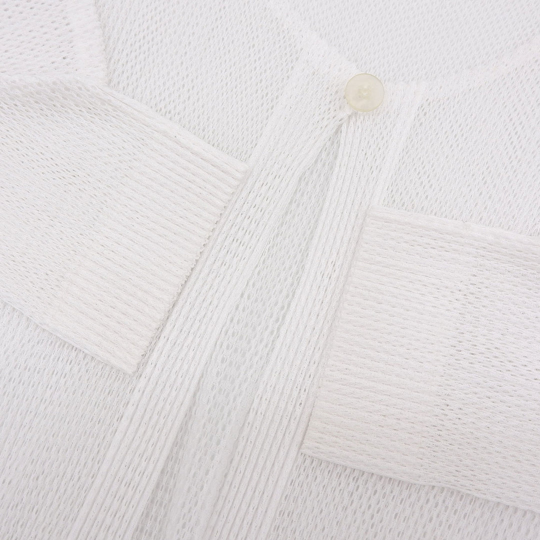 Excellent PLEATS PLEASE cardigan mesh white polyester Women 3 PP51-F0253